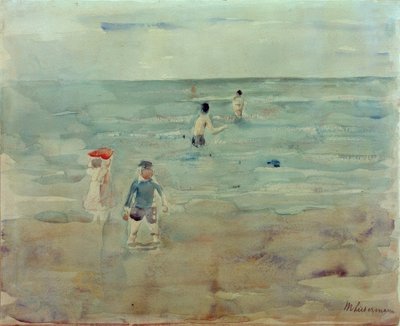 Im Meer badende Jungen von Max Liebermann